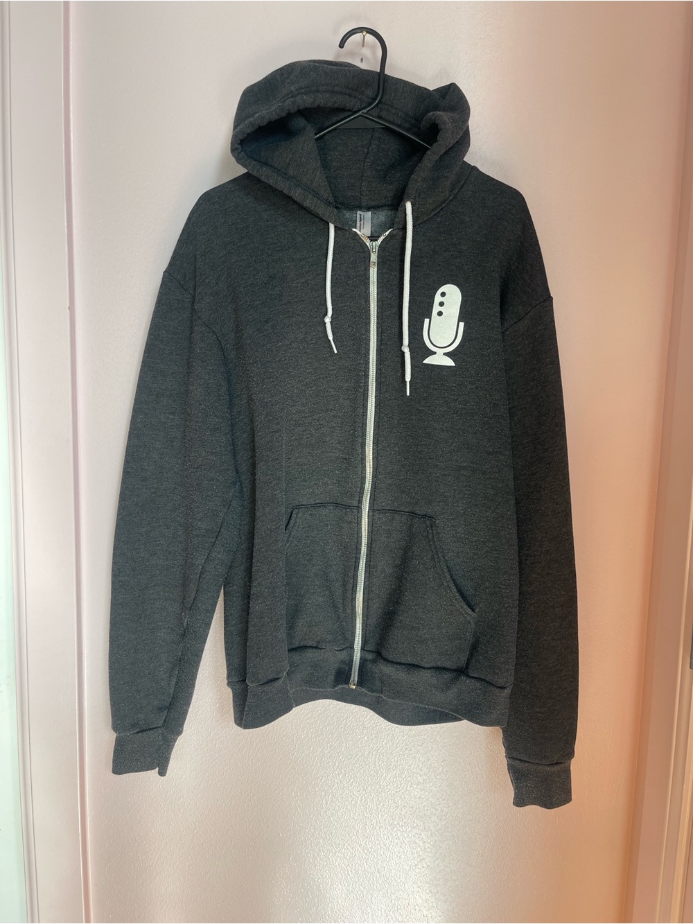 American Apparel Montana Public Radio Bison Graphic Full Zip Hoodie Grey XL